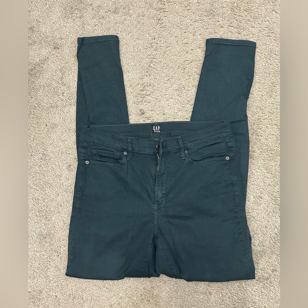 Gap Tall True Skinny Green Pine Jeans